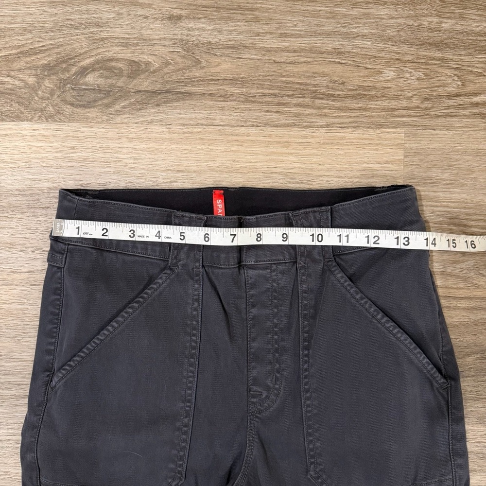 Spanx‎ 20311R Washed Black Stretch Twill Cargo Ankle Pant Large Women's Pull On - Picture 2 of 9